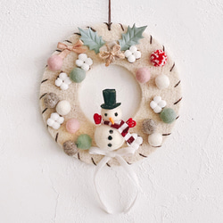 数量限定！クリスマス2025！スノーマンのフェルトリース タペストリー