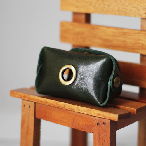 本革 ミニお散歩ポーチ 携帯ゴミ袋バッグ 犬 マナー袋 ロール