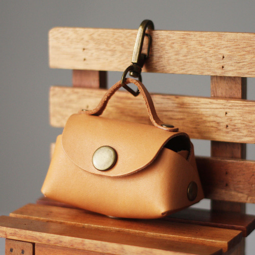 本革 ミニお散歩ポーチ 携帯ゴミ袋バッグ 犬 マナー袋 ロール