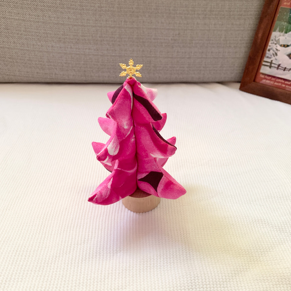 卓上 省スペース 小さい ツリー / クリスマスツリー ハワイアン ピンク グラデーション 3枚目の画像