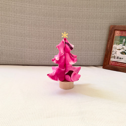卓上 省スペース 小さい ツリー / クリスマスツリー ハワイアン ピンク グラデーション 2枚目の画像