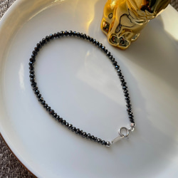 ⭐︎【宝石鑑別書付】ブラックダイヤモンド　ブレスレット ◇激レアな逸品！◇【鑑別書付属】◇無骨ながらも輝き放つ！大粒結晶