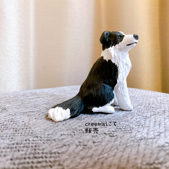 ボーダーコリー　ミニチュア　犬　フィギュア　置物　オブジェ　粘土 5枚目の画像