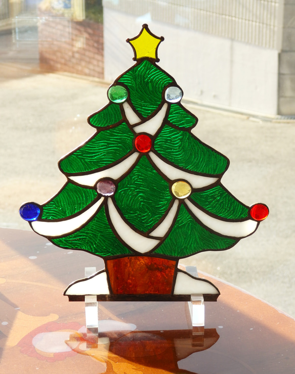 ステンドグラス☆クリスマスツリーの置物 ステンドグラス☆クリスマスツリーの置物 その他インテリア雑貨