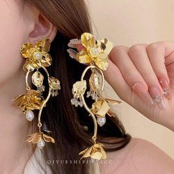 シルバーピアス じゃらじゃらピアス 大ぶりピアス ピアス（その他