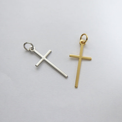 金アレ対応 軽量 十字架 クロス チャーム 2個（2色中から選択） 2枚目の画像