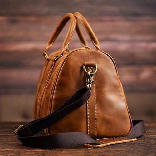 ヴィンテージボストンバッグ 旅行かばん A4対応 手持げバッグ 本革牛革