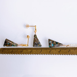 [五月生日石] 祖母綠銅項鍊和耳環/耳環套裝 14kgf 禮物 第8張的照片