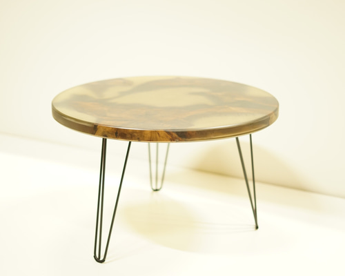 【ハンドメイド】レジンのコーヒーテーブル レジンテーブル コーヒーテーブル 神代欅 ローテーブル・リビング