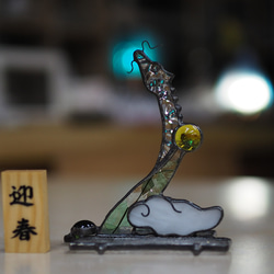 干支シリーズ「辰」ステンドグラス、龍、昇龍、宝珠、置物、ガラス 9枚目の画像