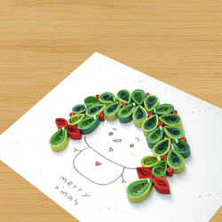 手作りのロール紙カード：かわいい雪だるまの女の子のクリスマスカード 2枚目の画像