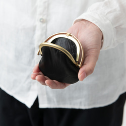 零皮夾&lt;Ezo 鹿皮革#黑色&gt; 第6張的照片