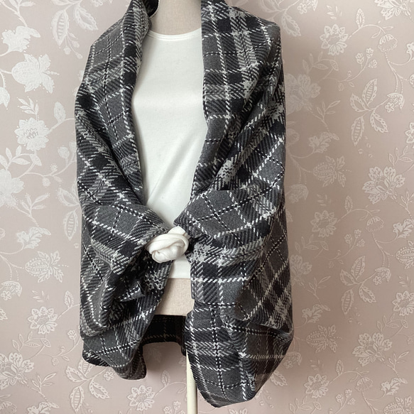 中厚手ウールの羽織 チェック カーディガン fine work 通販 16875254