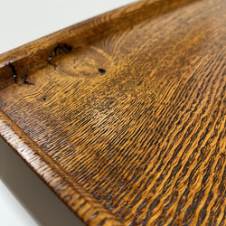 木目の美しいお盆 1枚板削り出し 天然木 木製トレー (ナラ) a 2枚目の画像