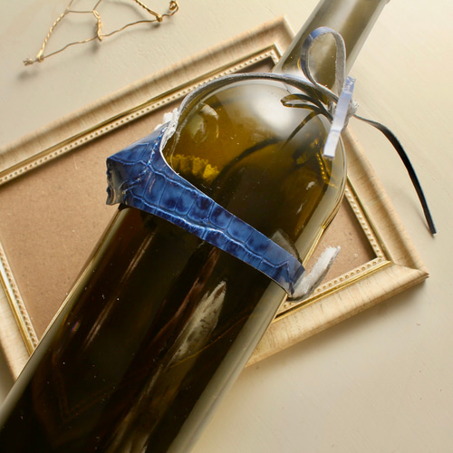 ボトルランジェリー 青×白レース インテリア雑貨 ユニーク 面白