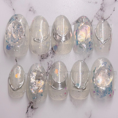 水晶⟡.·ジェルネイルチップ ネイルチップ（つけ爪） r nail 通販  