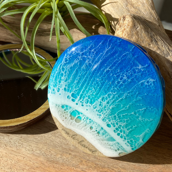 マリマリマリー　コンパクトミラー　海 マリークワント マリクワ 鏡 コンパクトミラー 手鏡 スタンド式