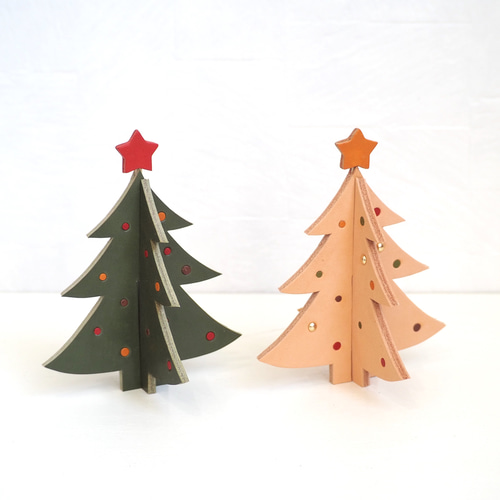 革で出来たクリスマスツリー Mサイズ 組み立て式 40127 クリスマス