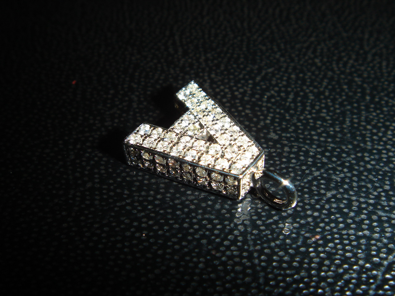 ★[注文制作] 豪華なイニシャルネックレス。マイクロセッティングされたジュエリーです。 シルバー