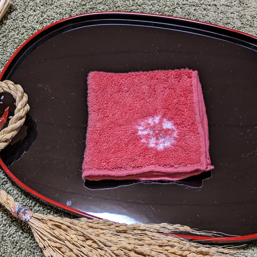 HERMES ピンク コットンタオルハンカチ ピンク コットンタオルハンカチ