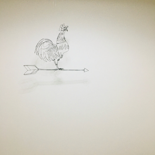 ワイヤーアート ワイヤークラフト 風見鶏 ニワトリ 立体・オブジェ  