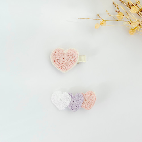 ♡ぷっくりハート ベビーキッズヘアクリップ ヘアゴム ベビー