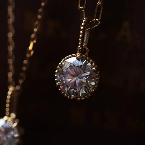 18金 18K モアサナイト 一粒 ネックレス ペンダントトップ 18金 18K モアサナイト 一粒 ネックレス ペンダントトップ