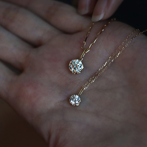 18金 18K モアサナイト 一粒 ネックレス ペンダントトップ 18金 18K モアサナイト 一粒 ネックレス ペンダントトップ