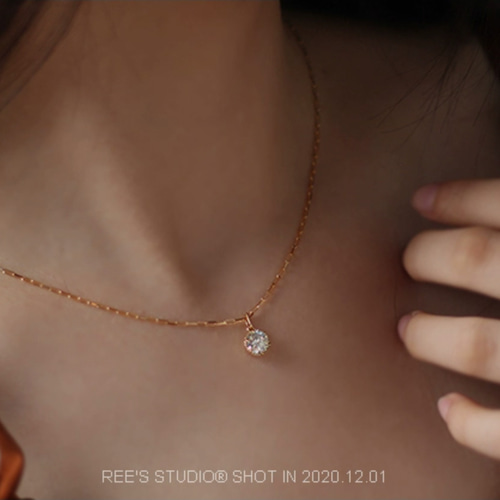 18金 18K モアサナイト 一粒 ネックレス ペンダントトップ 18金 18K モアサナイト 一粒 ネックレス ペンダントトップ