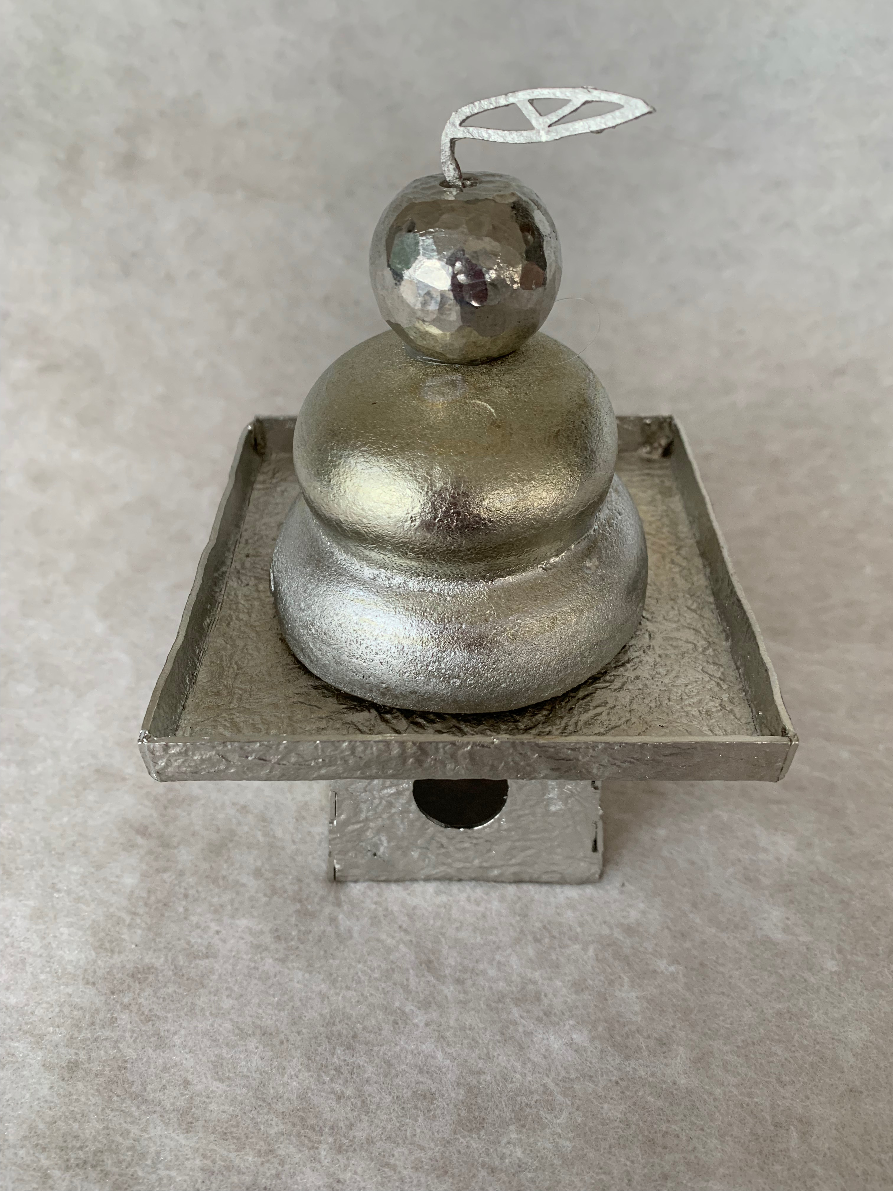 全錫製　鏡餅　三宝付き