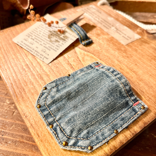 デニム フォトフレーム 写真立て インテリア雑貨 小物入れ ポケット