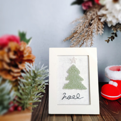 モコモコクリスマスツリー 刺繍 フォトフレームサイズ 1枚目の画像