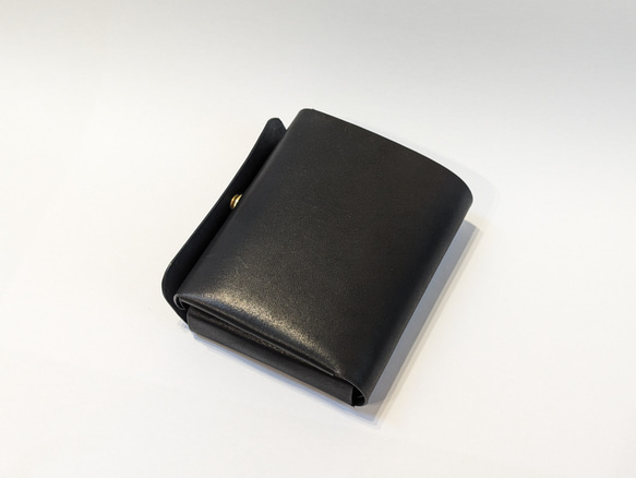 スマートキーも入るミニ財布「yama002」 レザー コンパクト ハンドメイド 3枚目の画像