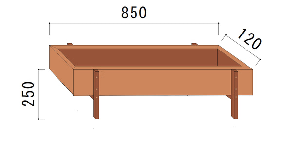 プランタースタンド ＰＬＡＮＴＥＲ　ＳＴＡＮＤ（RECTANGLE）カスタム商品 2枚目の画像