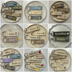 くすみカラー  名入れ 名前キーホルダー 刺繍ネームタグ 入園バッグ 登園バッグ 推し活 16枚目の画像