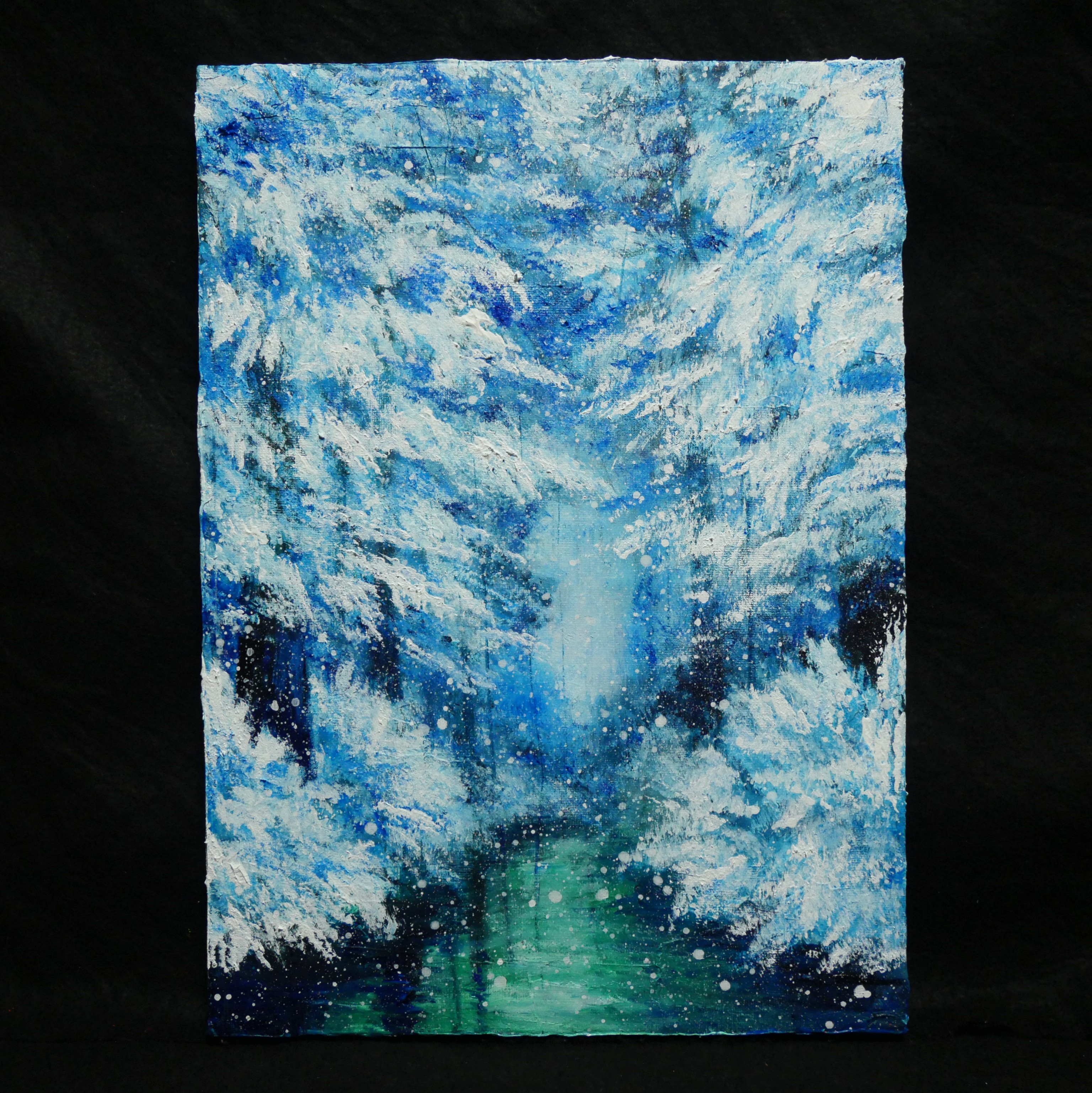 油絵 絵画 【冬の川】 絵画 HR 通販 16876736｜Creema(クリーマ)