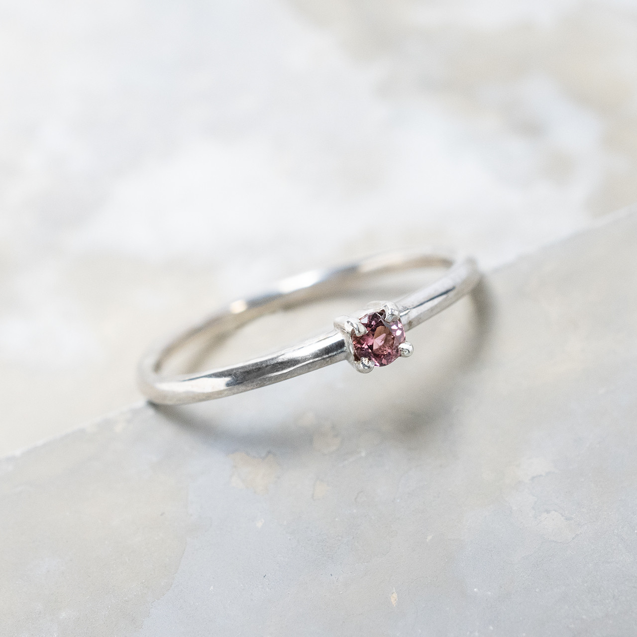 鏡面 ピンクトルマリン ラウンド3mm RH.Pプレーンリング 1.5mm幅 グロス｜RH.P RING sv｜1045