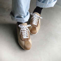 【利用原子！ ] 經典設計與高品質真皮！ EMA 運動鞋/Haraco x 米色 第3張的照片