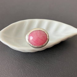 {ロードクロサイト}  薔薇のフリーサイズリング - rhodochrosite silver 2枚目の画像