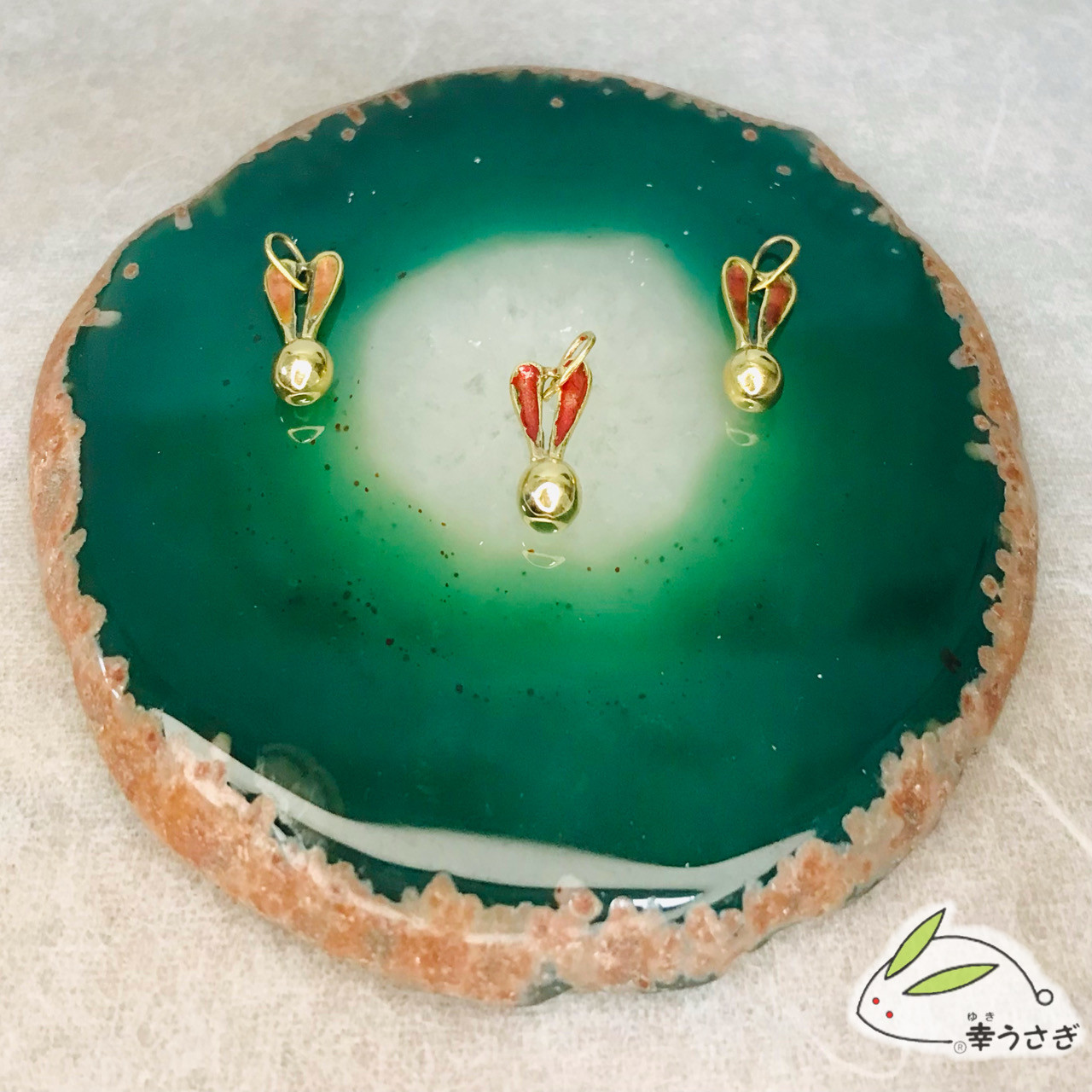 Golden bunny ペンダントトップ(K18)