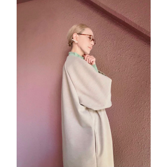 RATA❤️ゆったり大きめシルエット❤️理想を叶えるシルエット❤️大人のロングコート❤️定番万能BLACK 袖幅 約29cm 裄丈約68cm 袖口　約19cmバスト約140cm　　