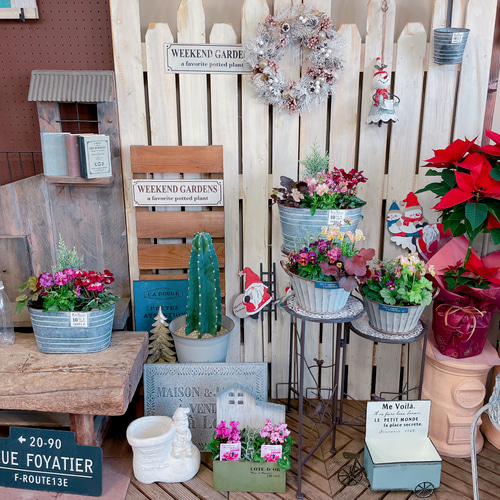 英国アンティーク木製フラワースタンド/花台/燭台/飾り棚テーブル(90