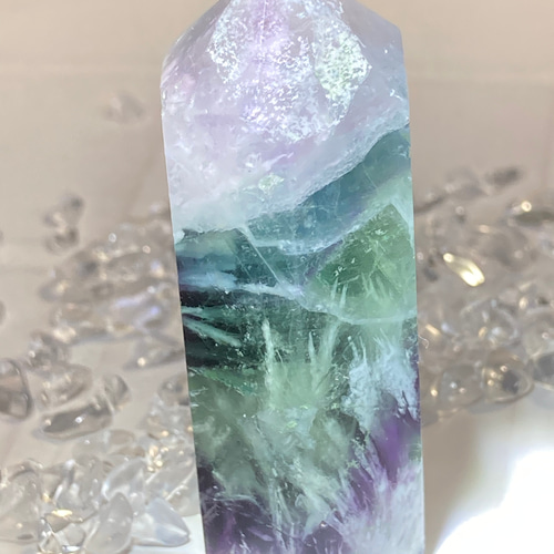 エンジェルフェザー✿*:・万華鏡フローライトマルチカラー蛍石ポイント