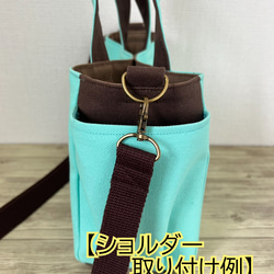 【Sサイズ】ダルメシアン柄　ボア　8号帆布使用　手提げバッグ　サイドポケット付き　akaneko 小さめバッグ 10枚目の画像