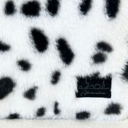 【Sサイズ】ダルメシアン柄　ボア　8号帆布使用　手提げバッグ　サイドポケット付き　akaneko 小さめバッグ 8枚目の画像