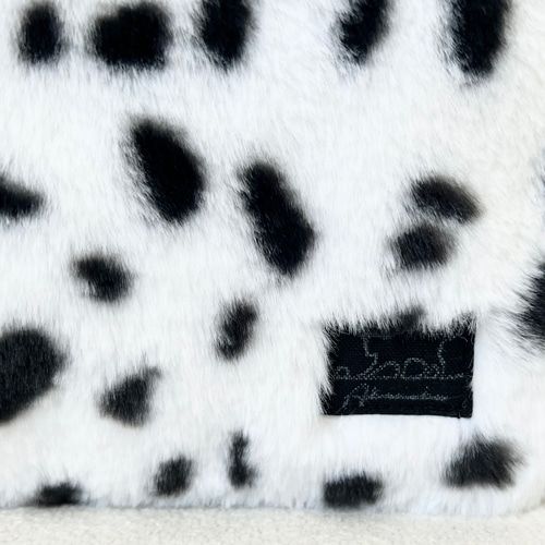 Sサイズ】ダルメシアン柄 ボア 8号帆布使用 手提げバッグ サイド