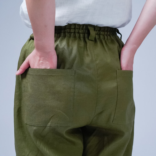 リネンパンツ】通年穿ける 心地いい リネンベイカーパンツ ソロ