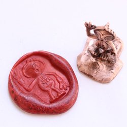 土偶「ピース」 シーリングスタンプ　(659-822/純銅製) 1枚目の画像