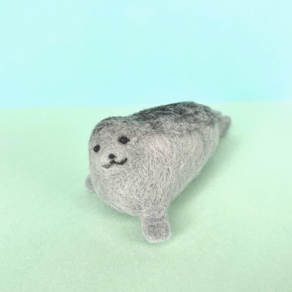 展示のみ☆らっこ ゴマフアザラシ 羊毛フェルト 人形 ハンドメイド