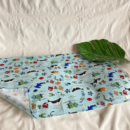 オーダーOK】入園入学大きいランチョンマット40×60☆手書き風の水族館